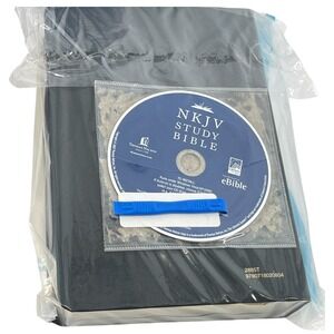 NKJV Study Bible Thomas Nelson Black Bonded with eBible CD 2885T